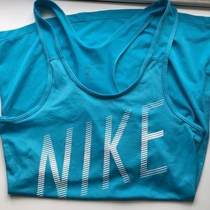 blue Nike Pro racerback tank, size s
